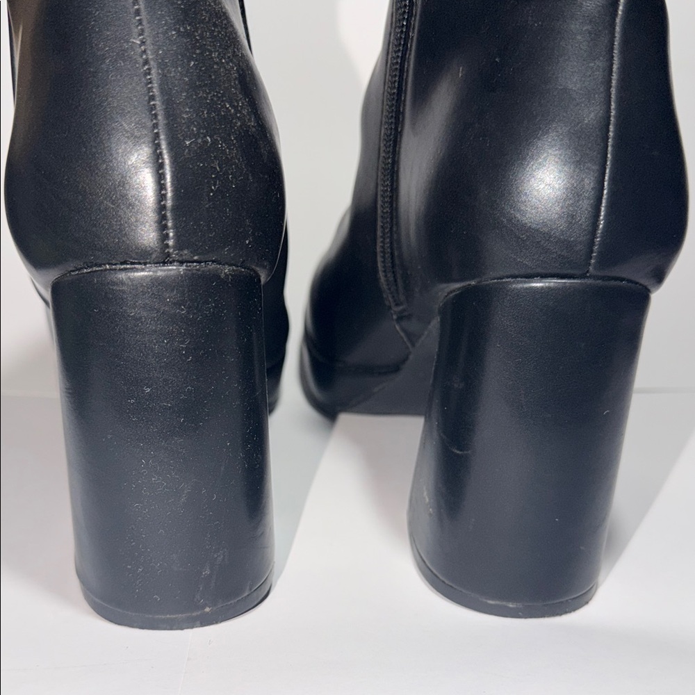 Madden Girl Black Platform Ankle Booties with Side Zip - Picture 3 of 6